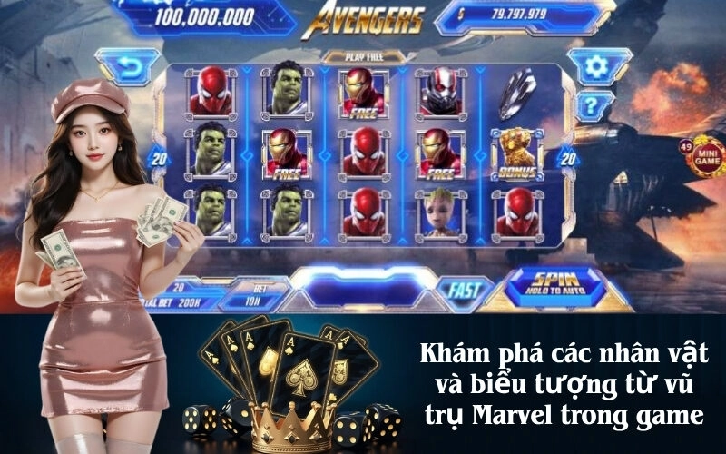 Khám phá các nhân vật và biểu tượng từ vũ trụ Marvel trong game
